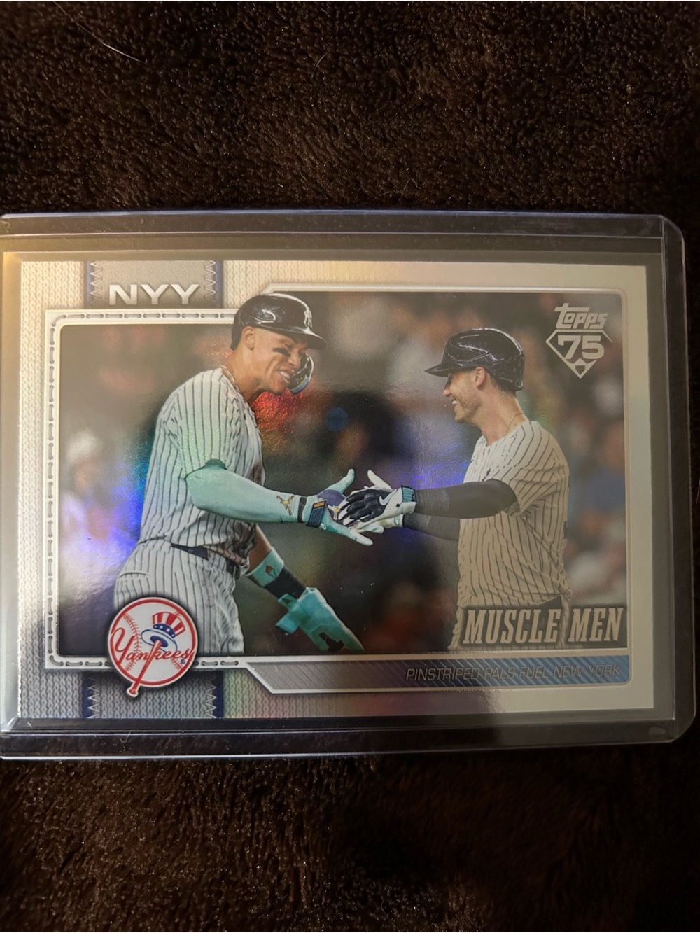 Topps Yankees Muscle Men Baseball Card - Blue, White, Silver